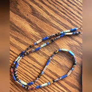 Stone beaded necklace warm colors